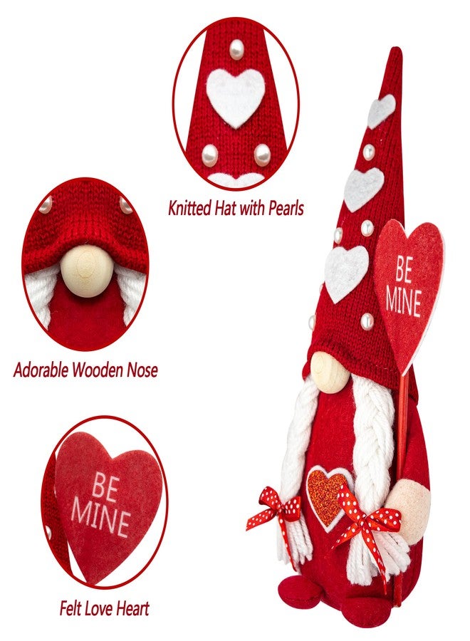 CRCZK Valentines Day Gnomes, 2 Pack Mr & Mrs Valentine Gnomes Decorations for Home - Handmade Swedish Tomte Gnomes Plush Ornaments Valentine's Day Party Supplies - Image 3